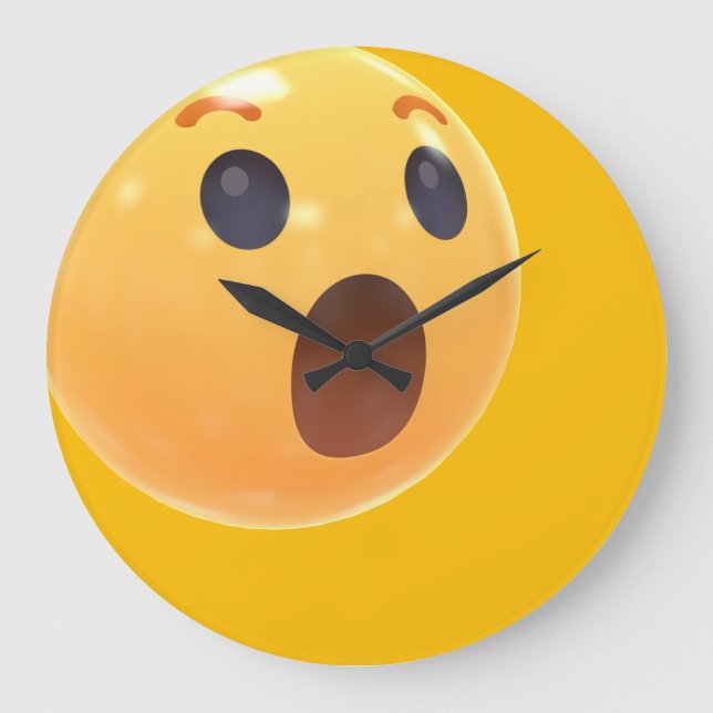 Funny Laughing Emoji Face Large Clock (Front)