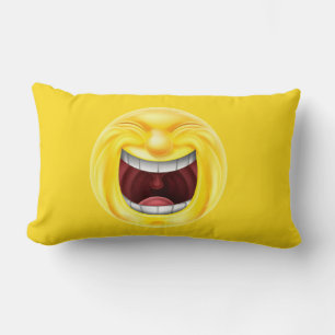 Funny Laughing Emoji Face Lumbar Cushion