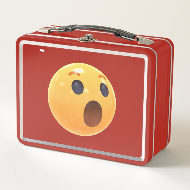 Funny Laughing Emoji Face Metal Lunch Box (Front)
