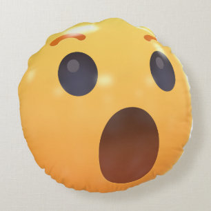 Funny Laughing Emoji Face Round Cushion