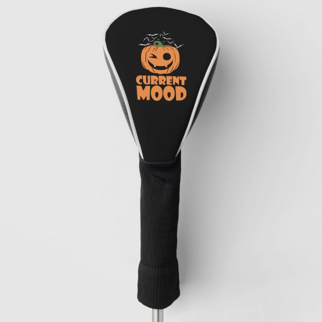 Funny Laughing Pumpkin Halloween Golf Head Cover (Front)