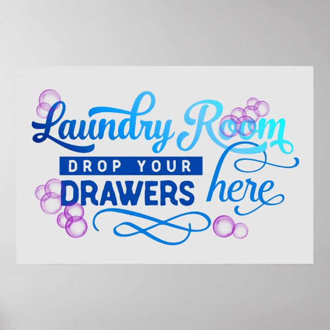 Funny Laundry Room Sign, Poster (Front)