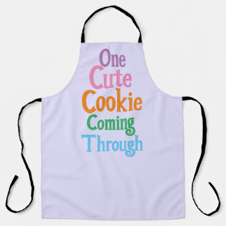 Funny Lavender One Cute Cookie Coming Through  Apron