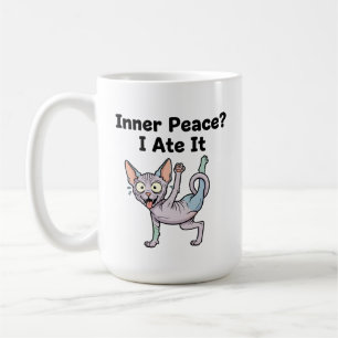 Funny Lavender Sphynx Cat Cartoon Art Coffee Mug