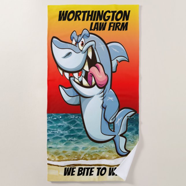 Funny Law Firm Version Beach Towel (Front)