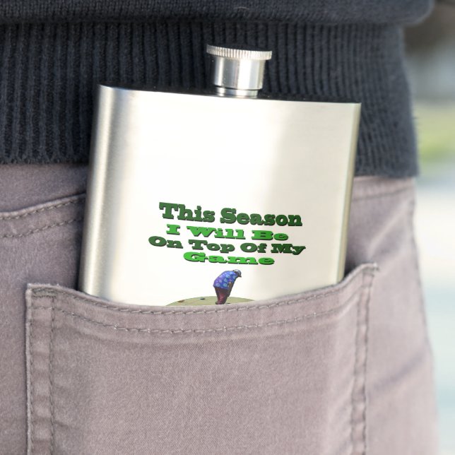 Funny Lawn Bowler This Season , Hip Flask (In Situ)