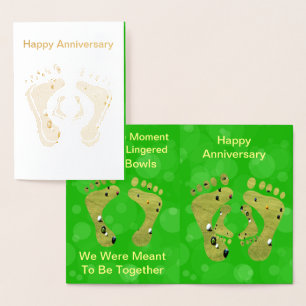 Funny Lawn Bowls Anniversary Foil Card, Card