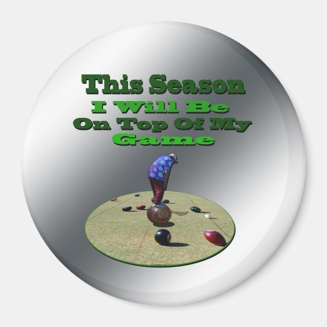Funny Lawn Bowls, Big Fridge Magnet (Front)