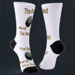 Funny Lawn Bowls Bowled Beautiful, Crew Socks<br><div class="desc">Pictured are lawn bowls and jack with a funny lawn bowls pun written in gold</div>