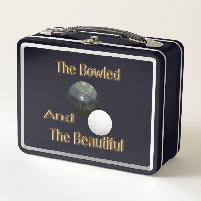 Funny Lawn Bowls Bowled Beautiful, Metal Lunchbox (Front)
