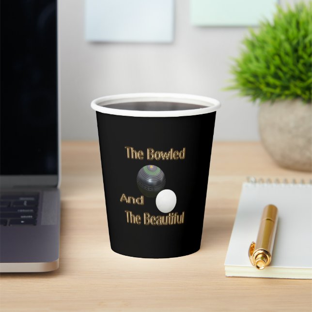 Funny Lawn Bowls Bowled Beautiful, Paper Cups (Insitu)