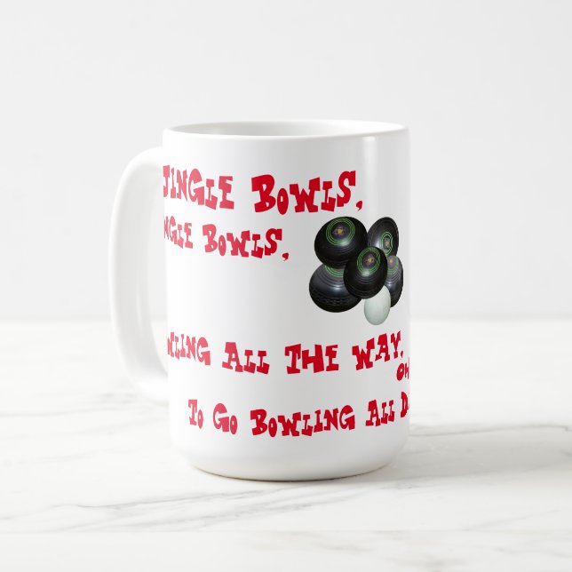 Funny Lawn Bowls Christmas, Coffee Mug (Front Left)