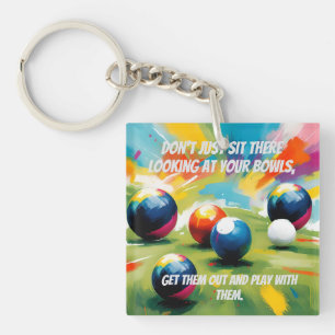Funny Lawn Bowls Colour Splash,  Key Ring