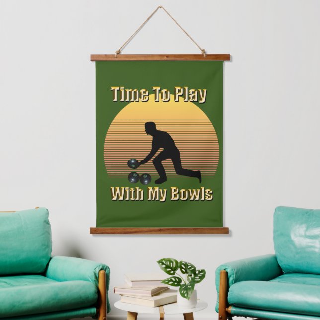Funny Lawn Bowls Playtime, Wall Hanging Tapestry (Living Room)