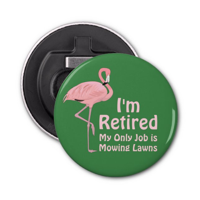 Funny Lawn Flamingo Retirement Party Gift Bottle Opener (Front)