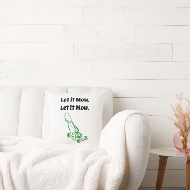 Funny Lawn Mower Cartoon – Let It Mow Design Cushion (Couch)