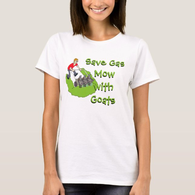 Funny Lawn Mower - Goats T-Shirt (Front)