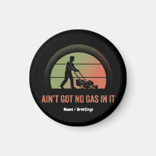 Funny Lawn Mower Quote Vintage Retro Sunset Design Magnet