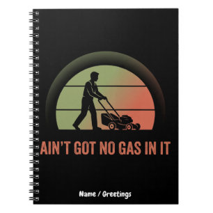 Funny Lawn Mower Quote Vintage Retro Sunset Design Notebook