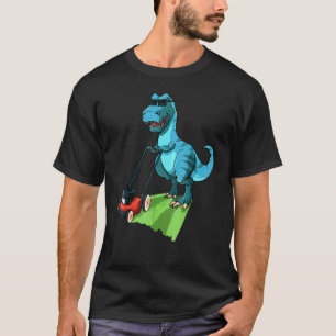 Funny Lawn Mower T Rex Tractor Mowing For Kids Tod T-Shirt