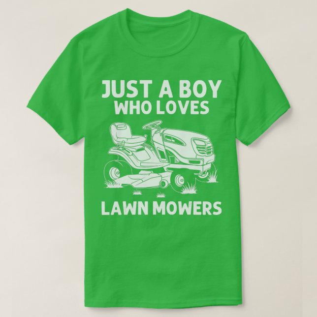 Funny Lawn Mowing Gift Boys Kids Lawn Mower Farm G T-Shirt (Design Front)
