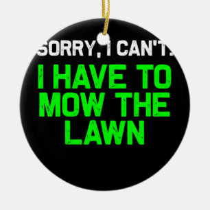 Funny Lawn Mowing Grass Cutting Mower Dad Father  Ceramic Tree Decoration