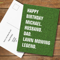 Funny Lawn Mowing Legend Personalised Birthday
