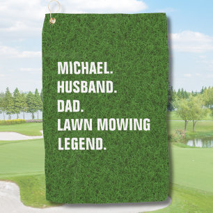 Funny Lawn Mowing Legend Personalized  Golf Towel