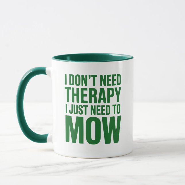 Funny Lawn Mowing Lover Quotes Mug Lawnmower Gift  (Left)
