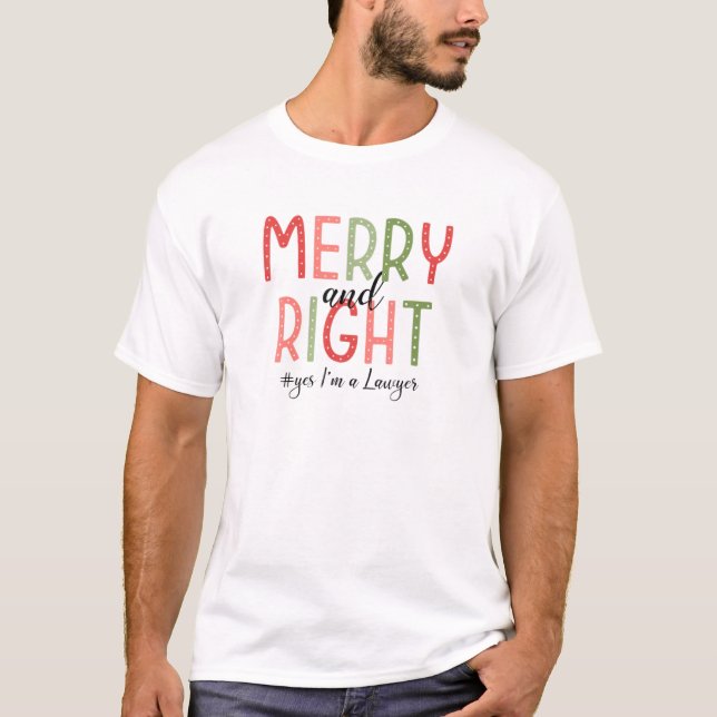 Funny Lawyer Attorney Merry Christmas Puns For Men T-Shirt (Front)