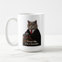 Funny Lawyer Cat Mug - Trust Me I'm a Lawyer Gift
