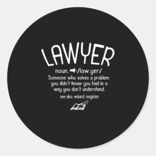 Funny Lawyer Definition Classic Round Sticker