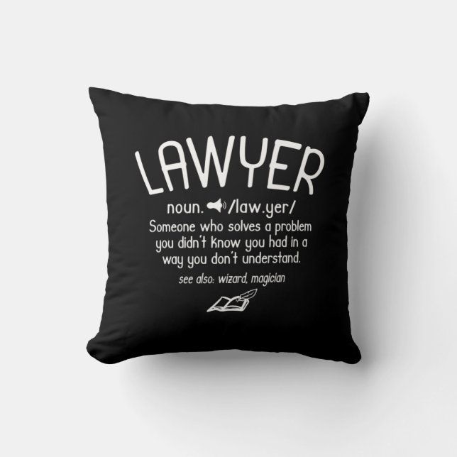 Funny Lawyer Definition Cushion (Front)