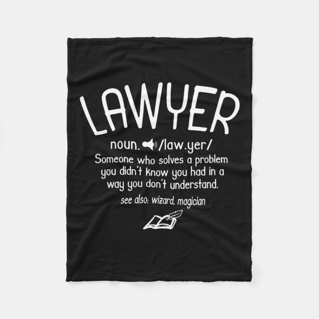 Funny Lawyer Definition Fleece Blanket (Front)