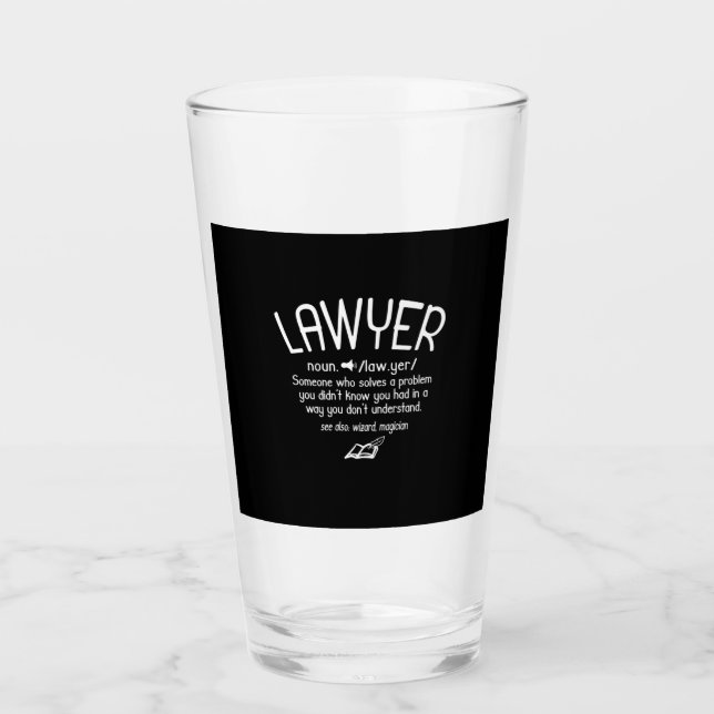 Funny Lawyer Definition Glass (Front)