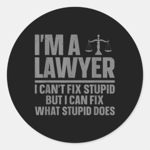 Funny Lawyer Design For Men Women Law School Attor Classic Round Sticker