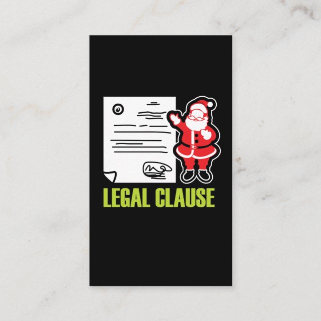 Funny Lawyer Gift Legal Santa Clause Business Card (Front)