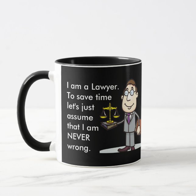 Funny Lawyer Gift Mug (Left)