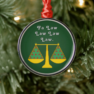 Funny Lawyer Holiday Gift Metal Tree Decoration