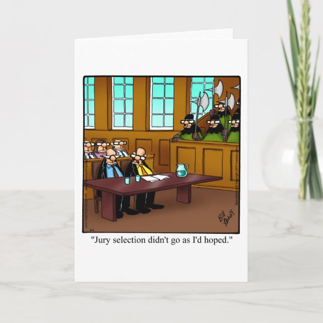Funny Lawyer Humour Blank Greeting Card (Front)
