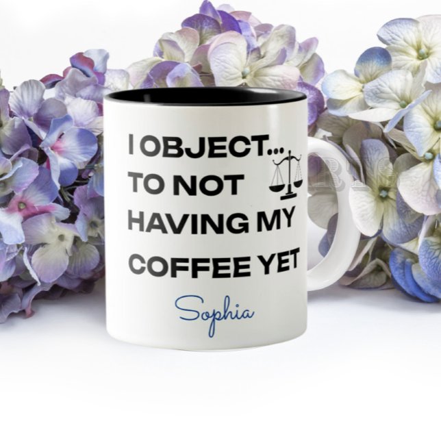 Funny Lawyer Personalised I Object  Two-Tone Coffee Mug (Creator Uploaded)