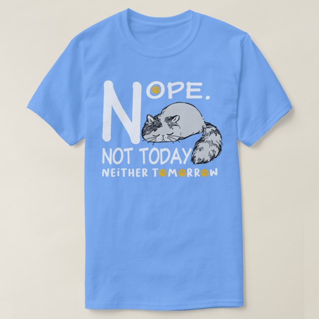 Funny Lazy Bored Cat T-Shirt (Design Front)