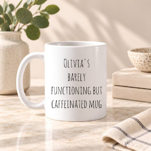 Funny Lazy Caffeine Quote Personalized Name Coffee Mug