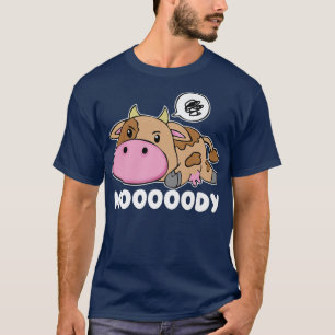 Funny Lazy Dairy Cow Moody Heifer Farmer Cow Castl T-Shirt
