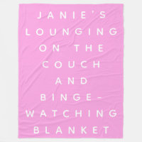 Funny Lazy Days Binge Watching Pink Personalised 