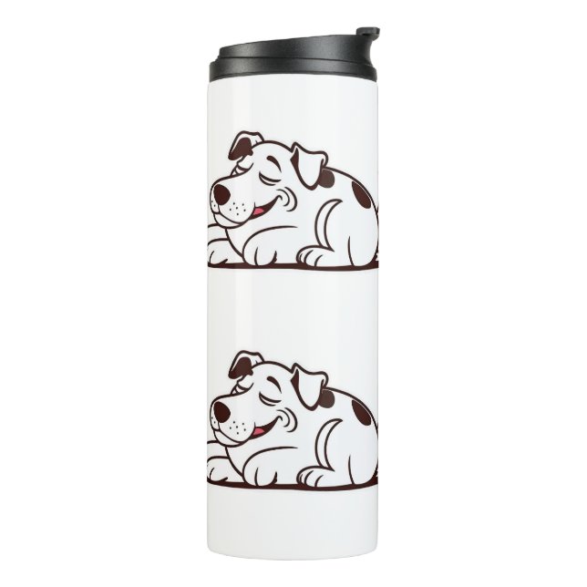 Funny Lazy Dog Design Thermal Tumbler (Rotated Left)