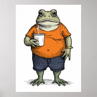 Funny Lazy Frog Poster