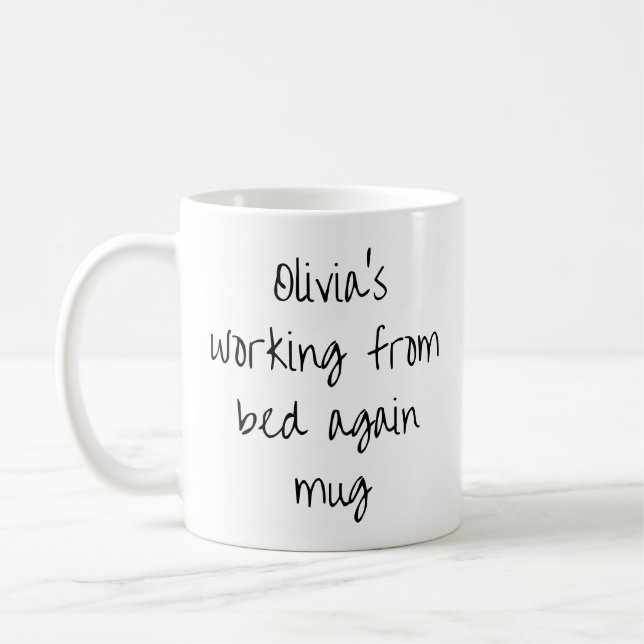 Funny Lazy Homebody Work Home Personalized Name Coffee Mug (Left)