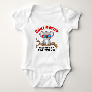 Funny lazy koala baby bodysuit