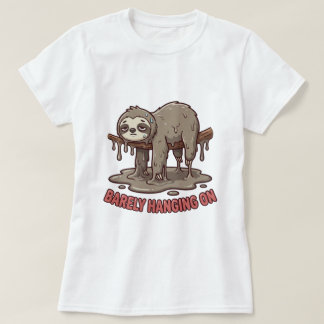 Funny Lazy Melting Sloth Cartoon T-Shirt